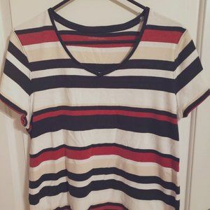 Croft & Barrow size XL striped Red & Black T-Shirt